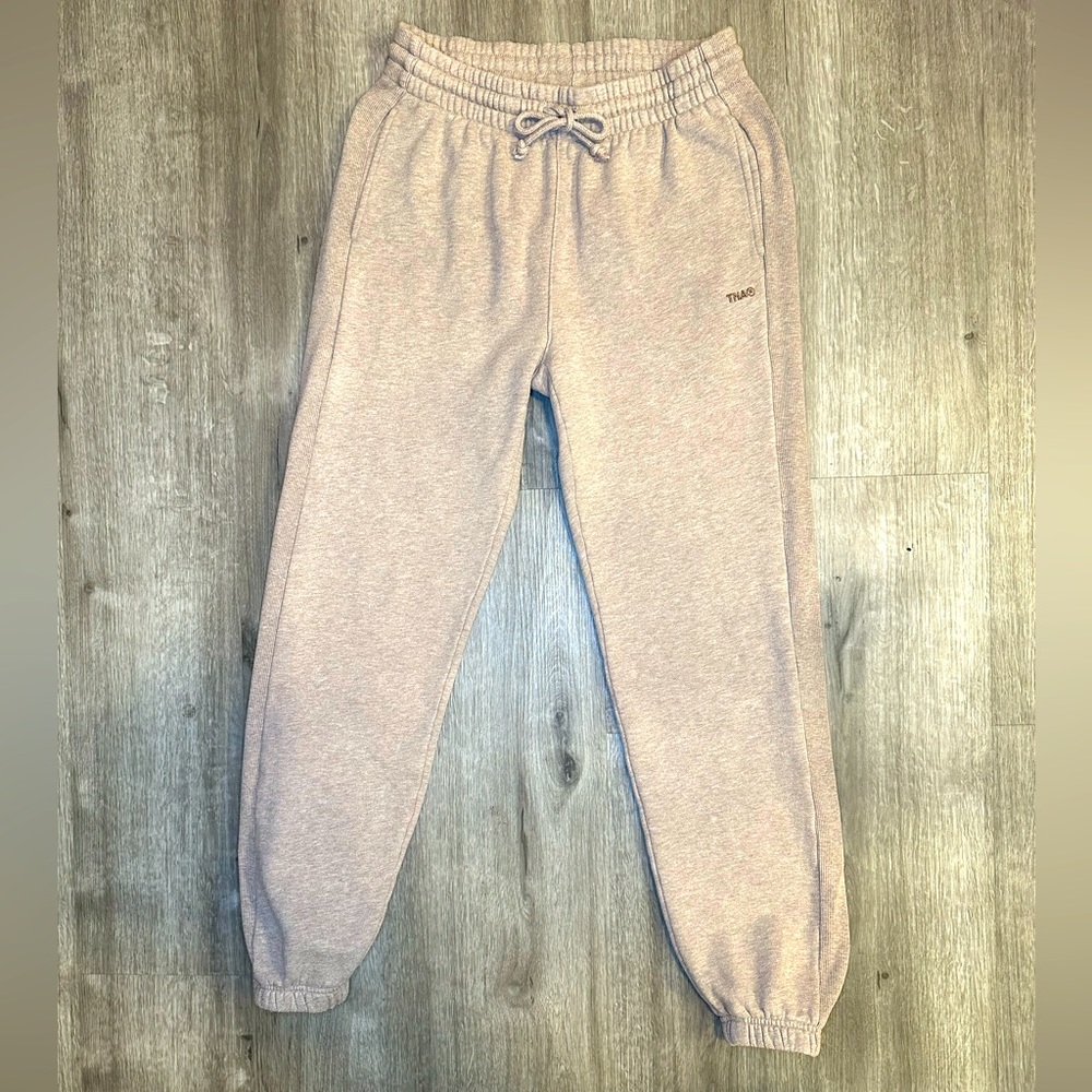 Aritzia sweat jogger pants beige color